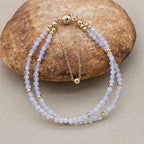 Handmade 3mm Faceted Opal Double-Layer Bracelet with Magnetic Clasp