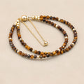 Handmade 3mm Faceted Tiger Eye Double-Layer Bracelet with Magnetic Clasp