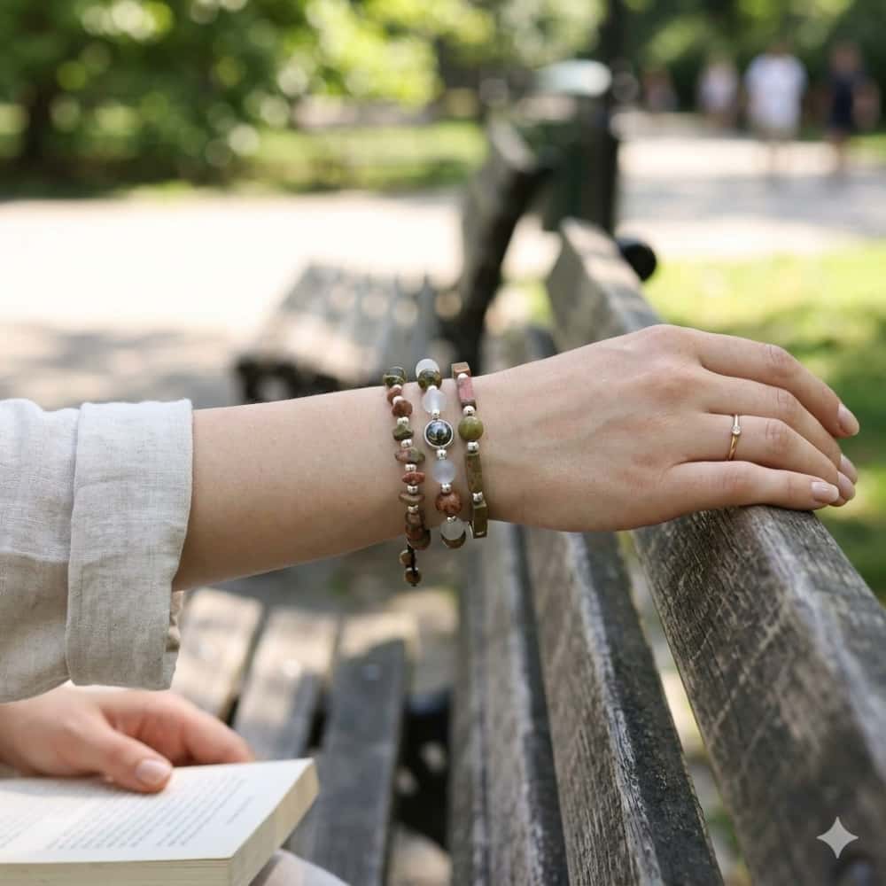 Unakite Harmony Bracelet Set: Balance & Vision Trio (3 PCS)