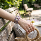Amethyst Wisdom Bracelet Set: Serenity & Protection Trio (3 PCS)