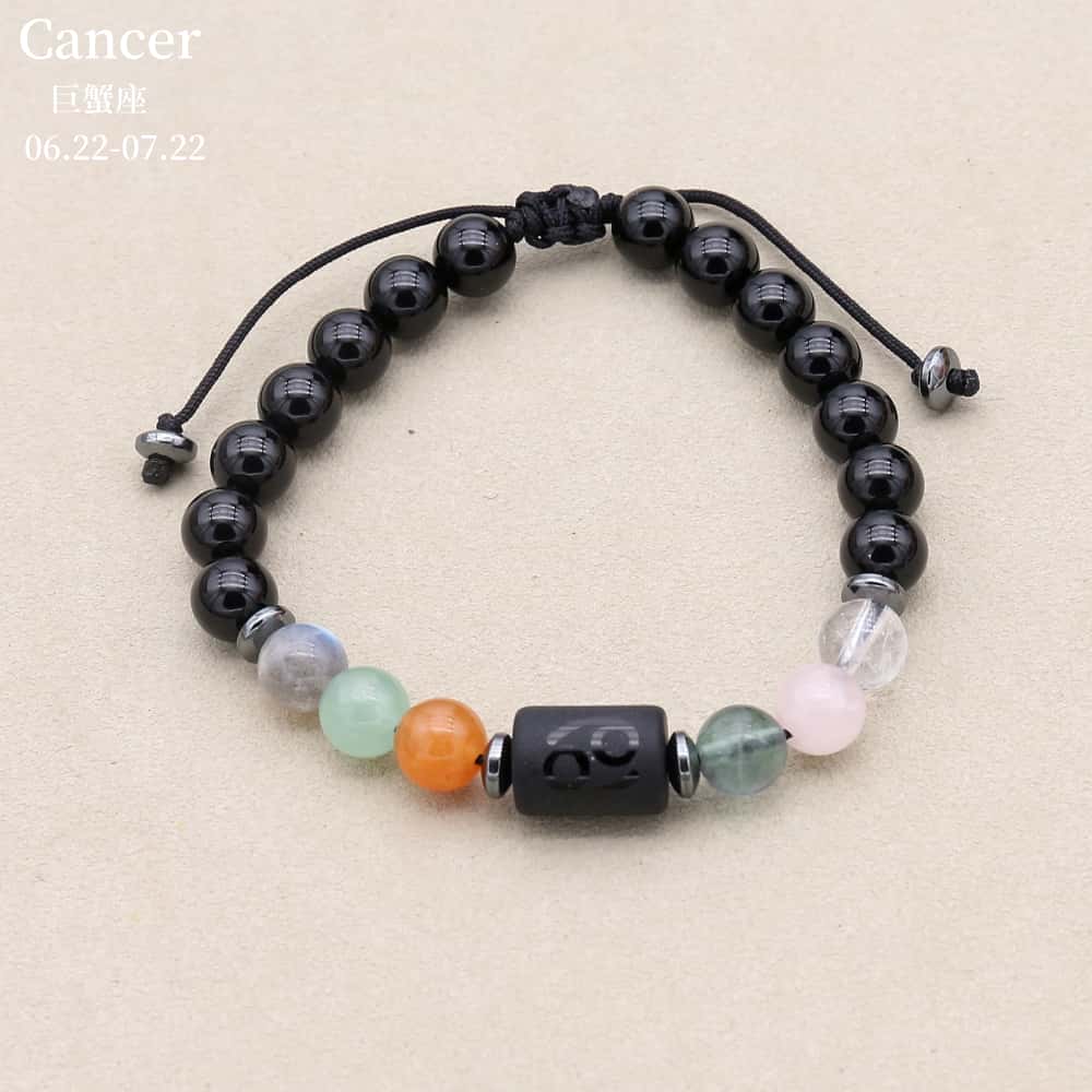 Zodiac Energy Bracelet: Handcrafted 8mm Black Onyx & Custom Natural Healing Stones (Unisex)