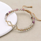 4mm Natural Fluorite Infinity Braided Bracelet - Stone of Mental Clarity