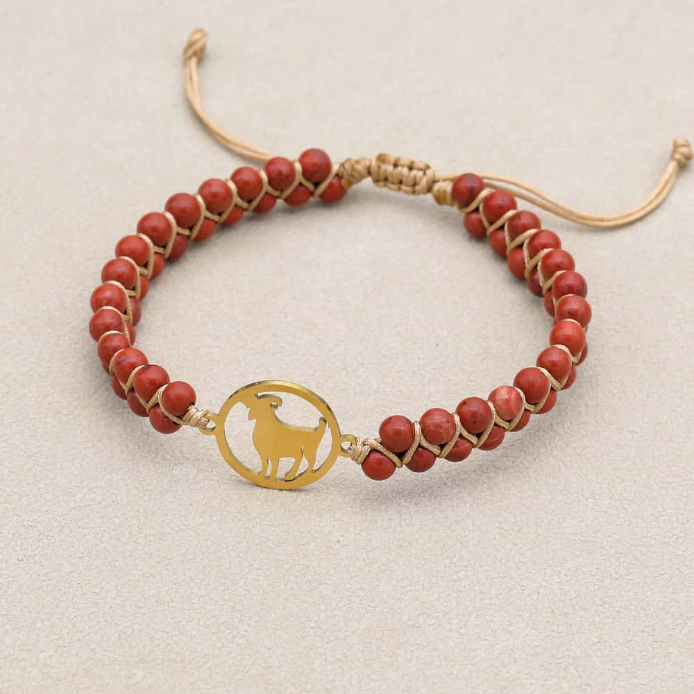 Zodiac Energy Bracelet: 4mm Natural Gemstone & Stainless Steel Healing Jewelry for Men & Women