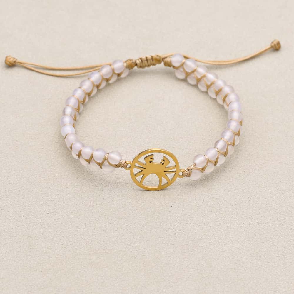 Zodiac Energy Bracelet: 4mm Natural Gemstone & Stainless Steel Healing Jewelry for Men & Women