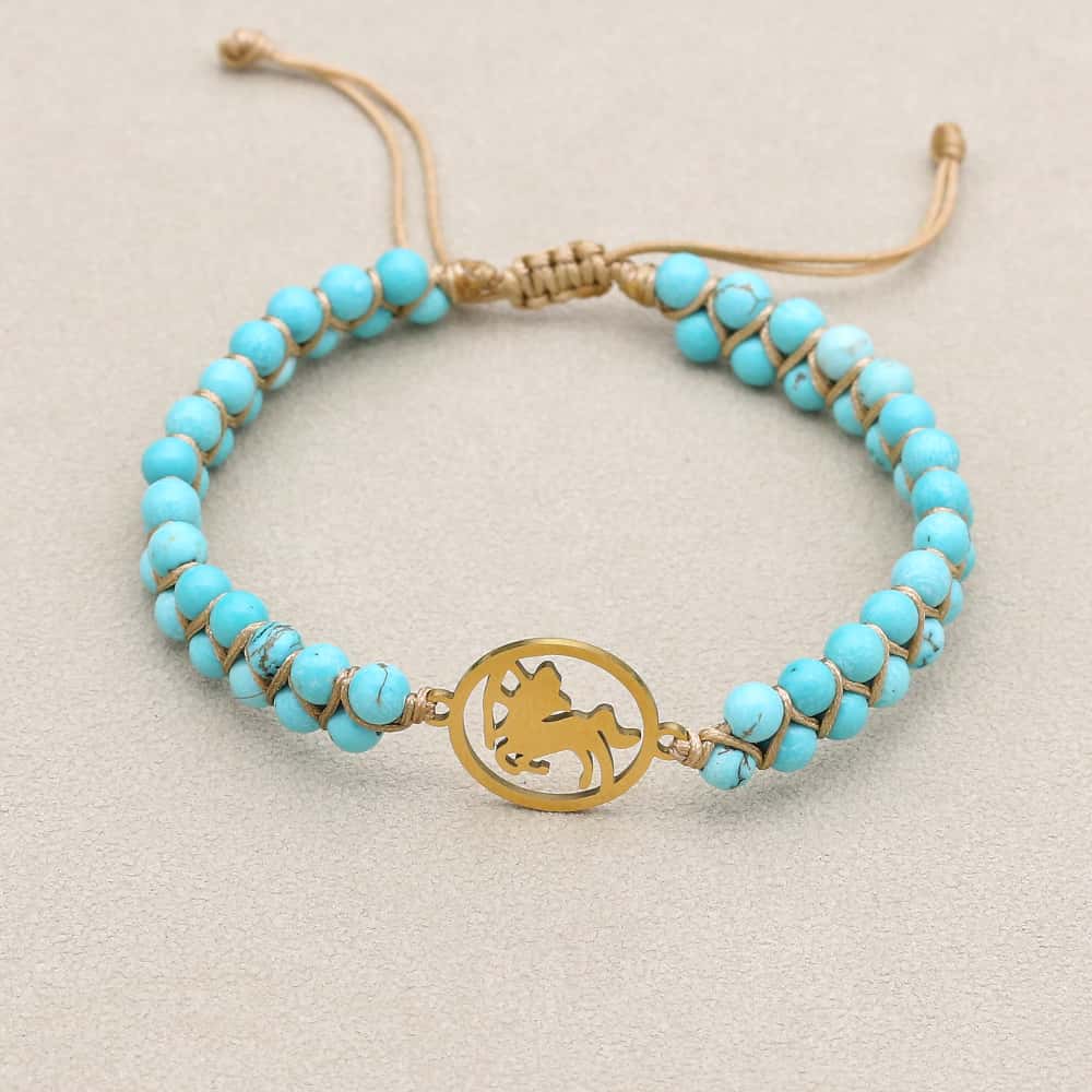 Zodiac Energy Bracelet: 4mm Natural Gemstone & Stainless Steel Healing Jewelry for Men & Women