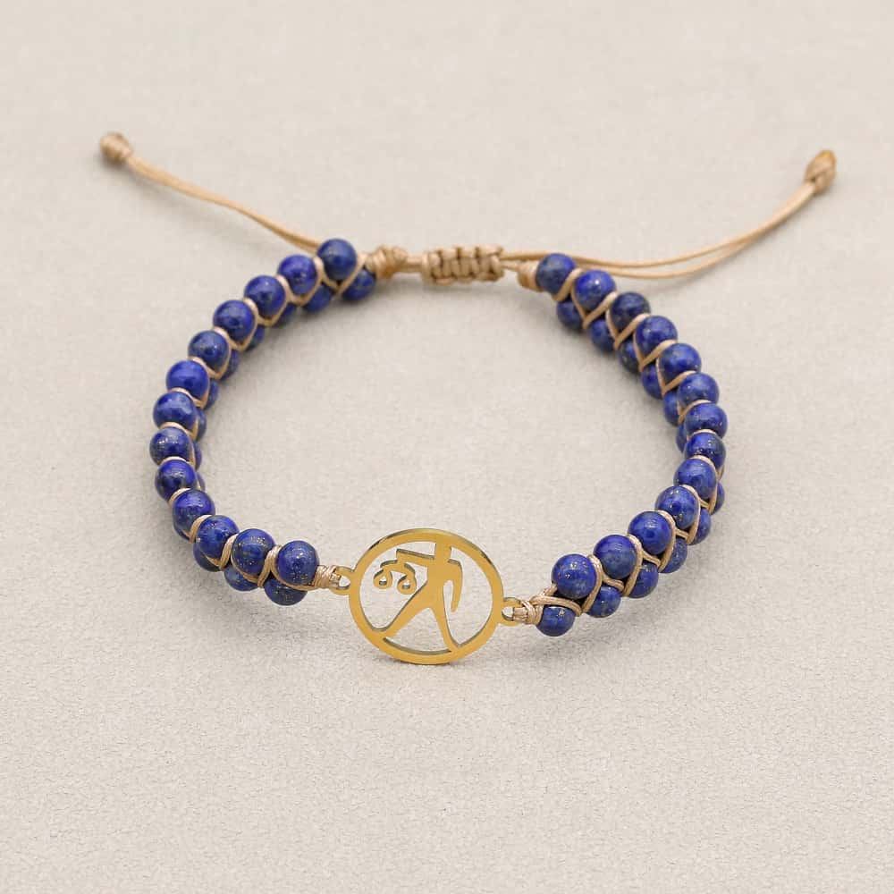 Zodiac Energy Bracelet: 4mm Natural Gemstone & Stainless Steel Healing Jewelry for Men & Women