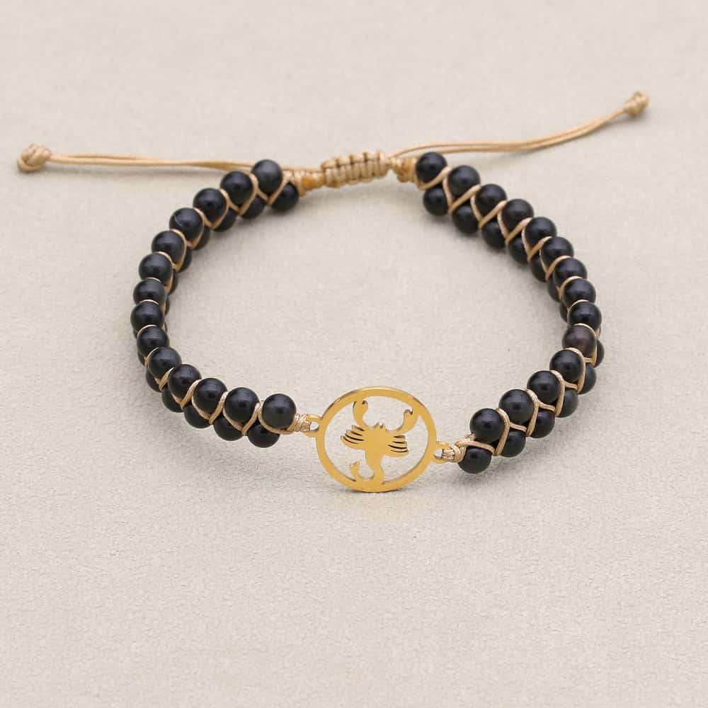 Zodiac Energy Bracelet: 4mm Natural Gemstone & Stainless Steel Healing Jewelry for Men & Women
