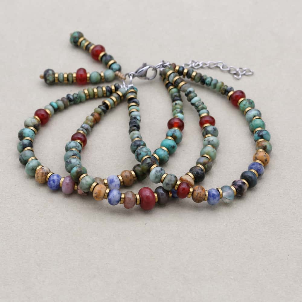 African Turquoise Multi-Gemstone Layered Bracelet: Evolution & Growth
