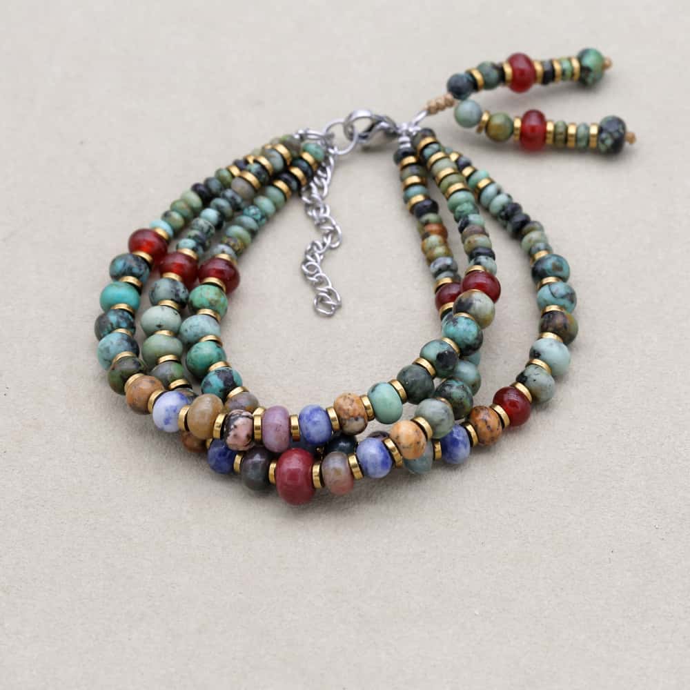 African Turquoise Multi-Gemstone Layered Bracelet: Evolution & Growth