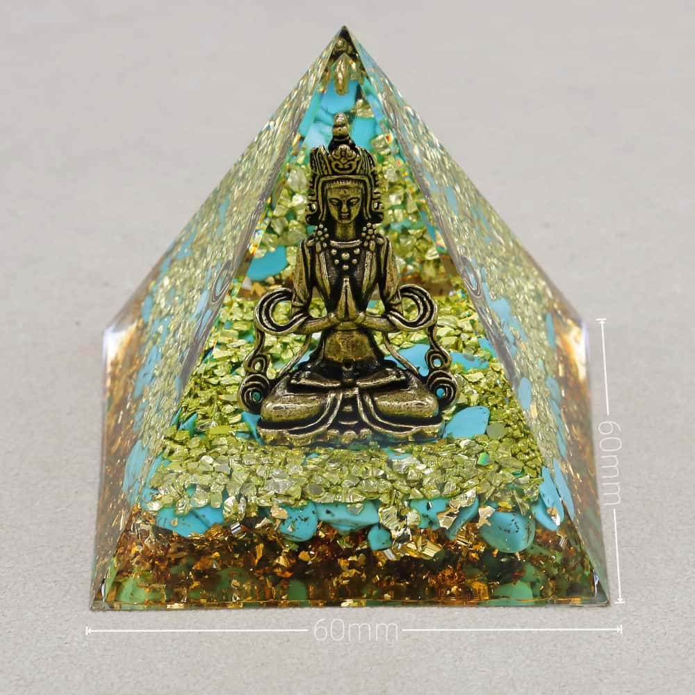 Protection & Renewal Lord Shiva Turquoise Orgone Pyramid Night Light