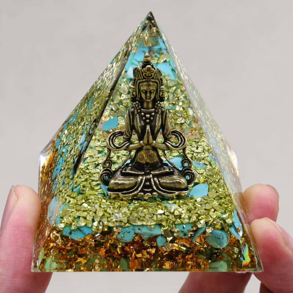 Protection & Renewal Lord Shiva Turquoise Orgone Pyramid Night Light