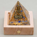 Wisdom & Truth Lord Shiva Lapis Lazuli Orgone Pyramid with Night Light Base