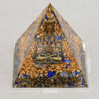 Wisdom & Truth Lord Shiva Lapis Lazuli Orgone Pyramid with Night Light Base