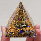 Wisdom & Truth Lord Shiva Lapis Lazuli Orgone Pyramid with Night Light Base