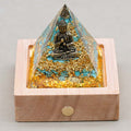 Peace & Serenity: Buddha Turquoise Orgone Pyramid with Night Light Base