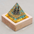 Peace & Serenity: Buddha Turquoise Orgone Pyramid with Night Light Base