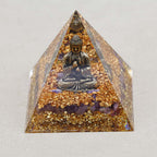 Calm & Intuition: Buddha Amethyst Orgone Pyramid with Night Light Base