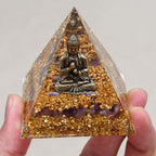 Calm & Intuition: Buddha Amethyst Orgone Pyramid with Night Light Base