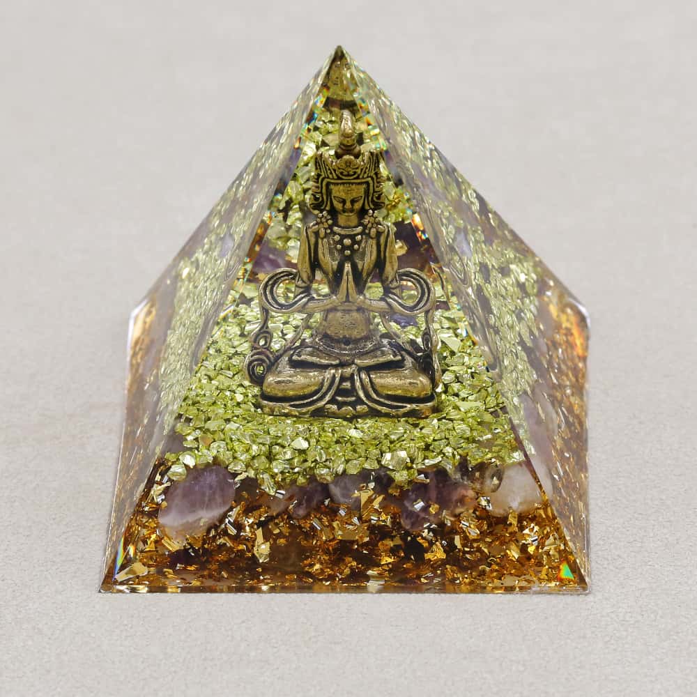Transformation & Peace: Lord Shiva Amethyst Orgone Pyramid with Night Light Base