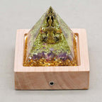 Transformation & Peace: Lord Shiva Amethyst Orgone Pyramid with Night Light Base