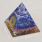 Clarity & Truth: Clear Quartz Lapis Lazuli Orgone Pyramid with Night Light Base