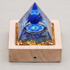 Balance & Wisdom Yin Yang Lapis Lazuli Orgone Pyramid with Night Light Base