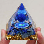 Balance & Wisdom Yin Yang Lapis Lazuli Orgone Pyramid with Night Light Base