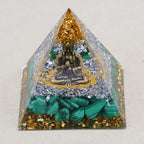 Abundance & Healing Buddha Malachite Orgone Pyramid with Night Light Base