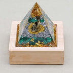 Abundance & Healing Buddha Malachite Orgone Pyramid with Night Light Base