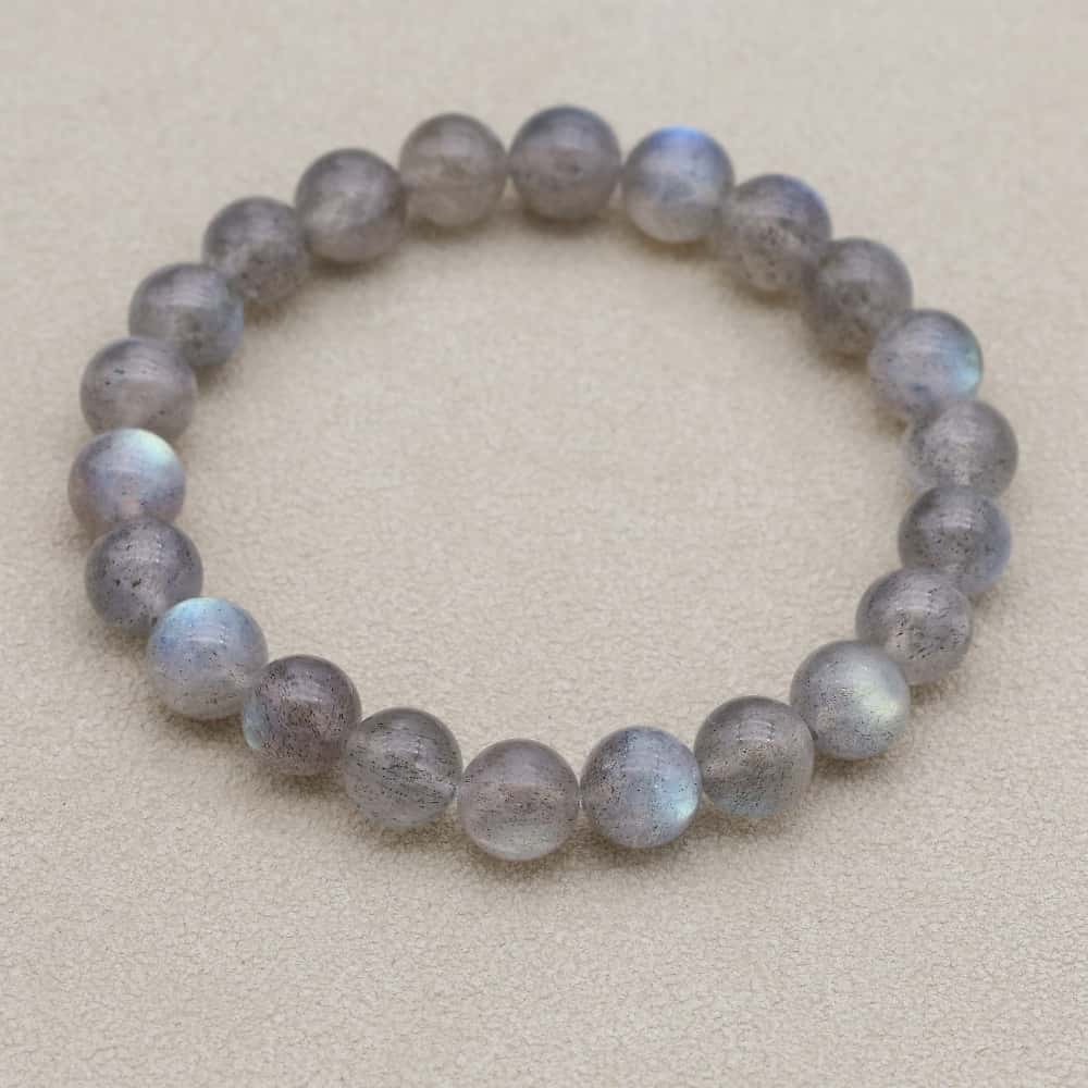 Magic & Intuition 8mm Natural Labradorite Beaded Flash Bracelet