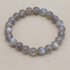 Magic & Intuition 8mm Natural Labradorite Beaded Flash Bracelet