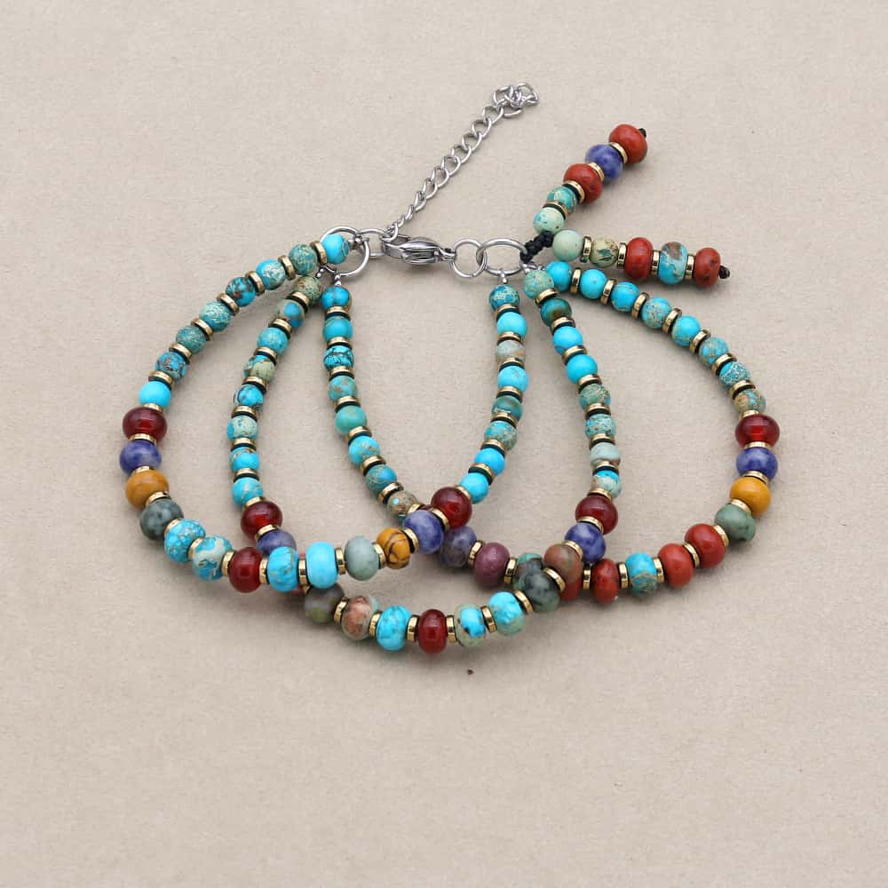 Harmony & Protection 3 Layer Imperial Jasper Multi Stone Bracelet