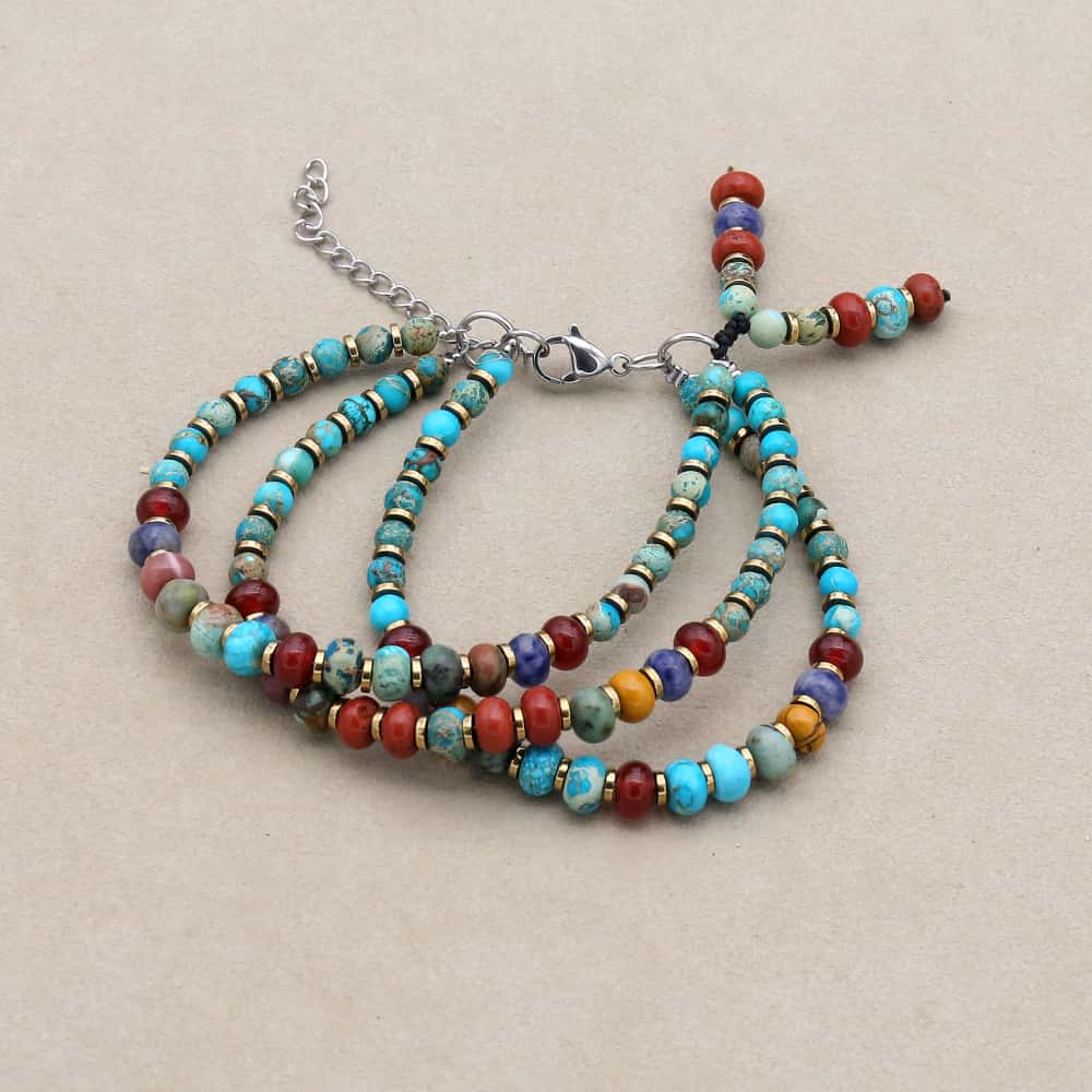 Harmony & Protection 3 Layer Imperial Jasper Multi Stone Jewelry Set