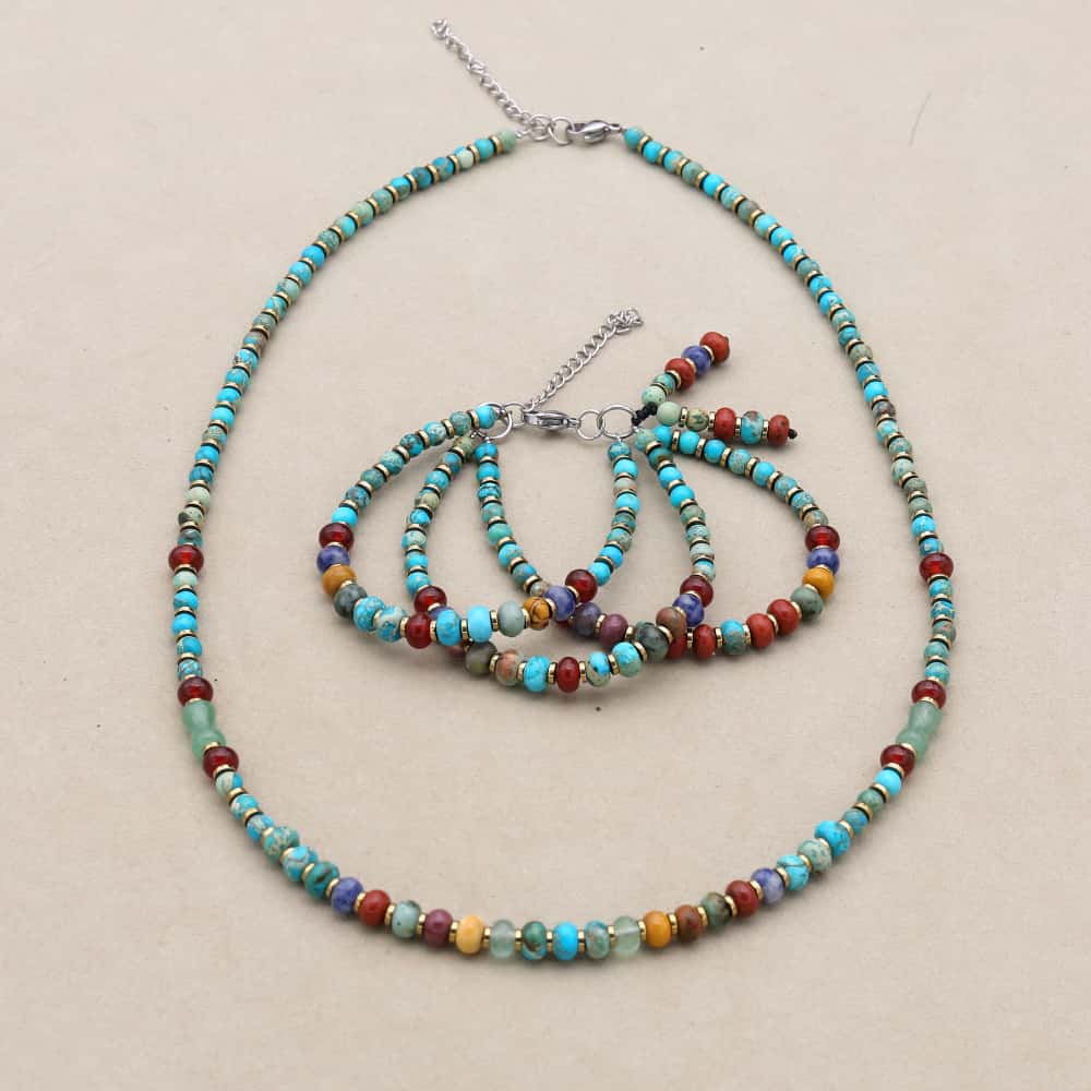 Harmony & Protection 3 Layer Imperial Jasper Multi Stone Jewelry Set