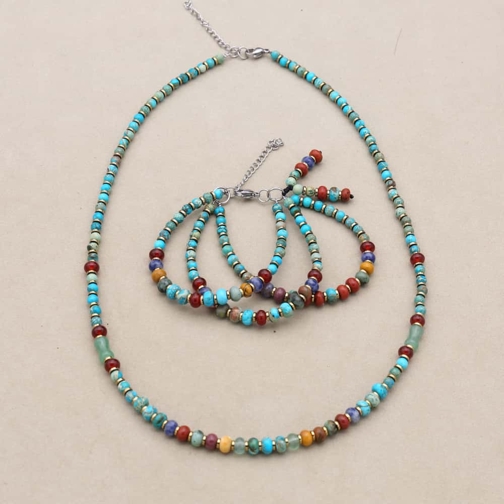 Harmony & Protection 3 Layer Imperial Jasper Multi Stone Jewelry Set