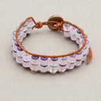 Love & Clarity Rose Quartz Fluorite Boho Leather Wrap Bracelet