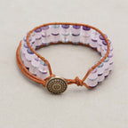 Love & Clarity Rose Quartz Fluorite Boho Leather Wrap Bracelet