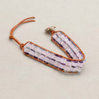 Love & Clarity Rose Quartz Fluorite Boho Leather Wrap Bracelet