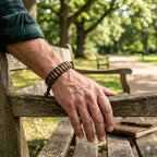 Power & Focus Large Tiger Eye Hematite Woven Leather Bracelet