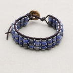 Calm & Clarity: Sodalite Hematite Boho Leather Woven Bracelet