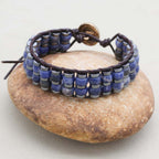 Calm & Clarity: Sodalite Hematite Boho Leather Woven Bracelet