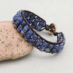 Calm & Clarity: Sodalite Hematite Boho Leather Woven Bracelet