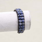 Calm & Clarity: Sodalite Hematite Boho Leather Woven Bracelet