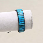 Inner Peace: Blue Emperor Stone Boho Woven Leather Bracelet