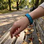 Inner Peace: Blue Emperor Stone Boho Woven Leather Bracelet