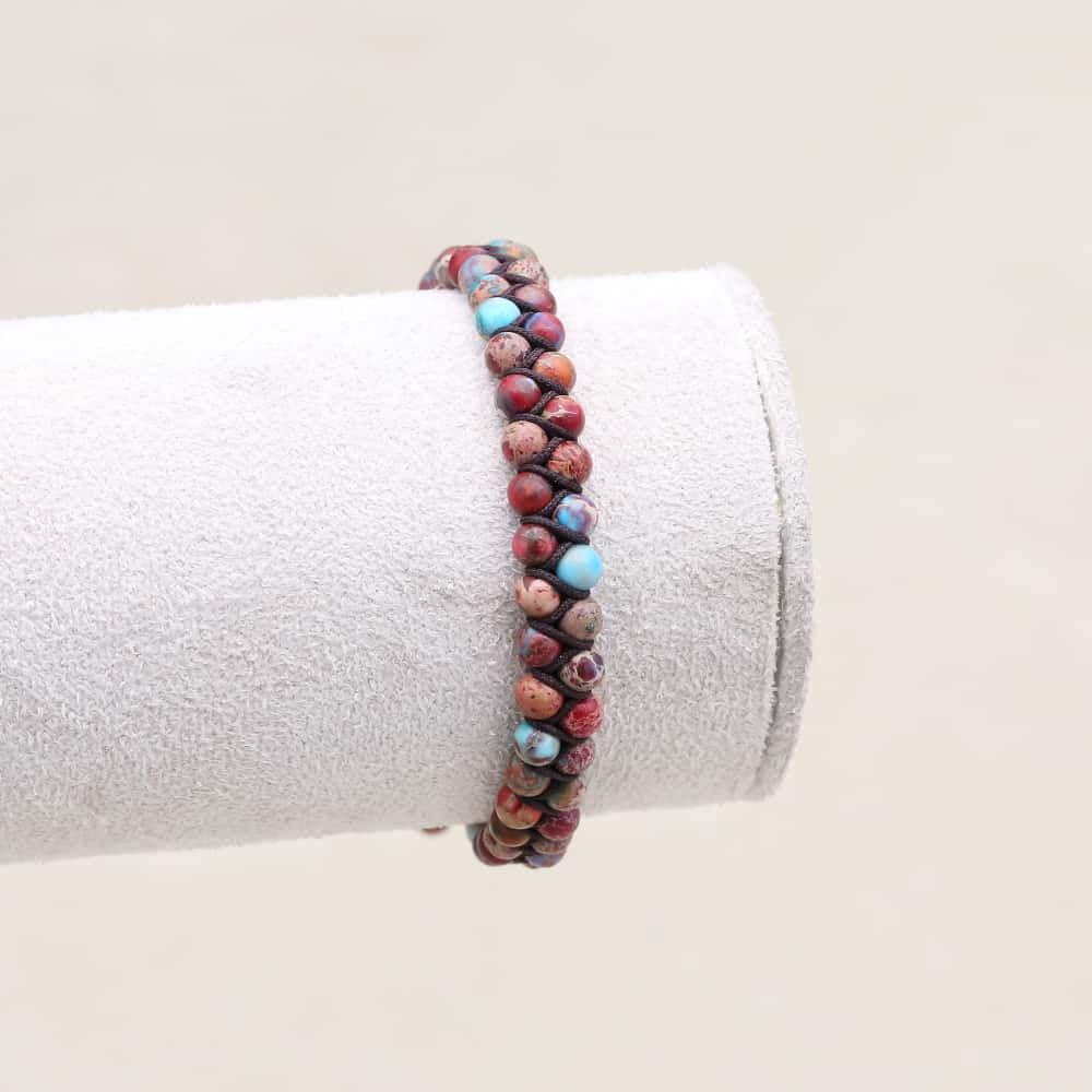 Passion & Vitality: Red Emperor Stone Red Agate Woven Boho Bracelet