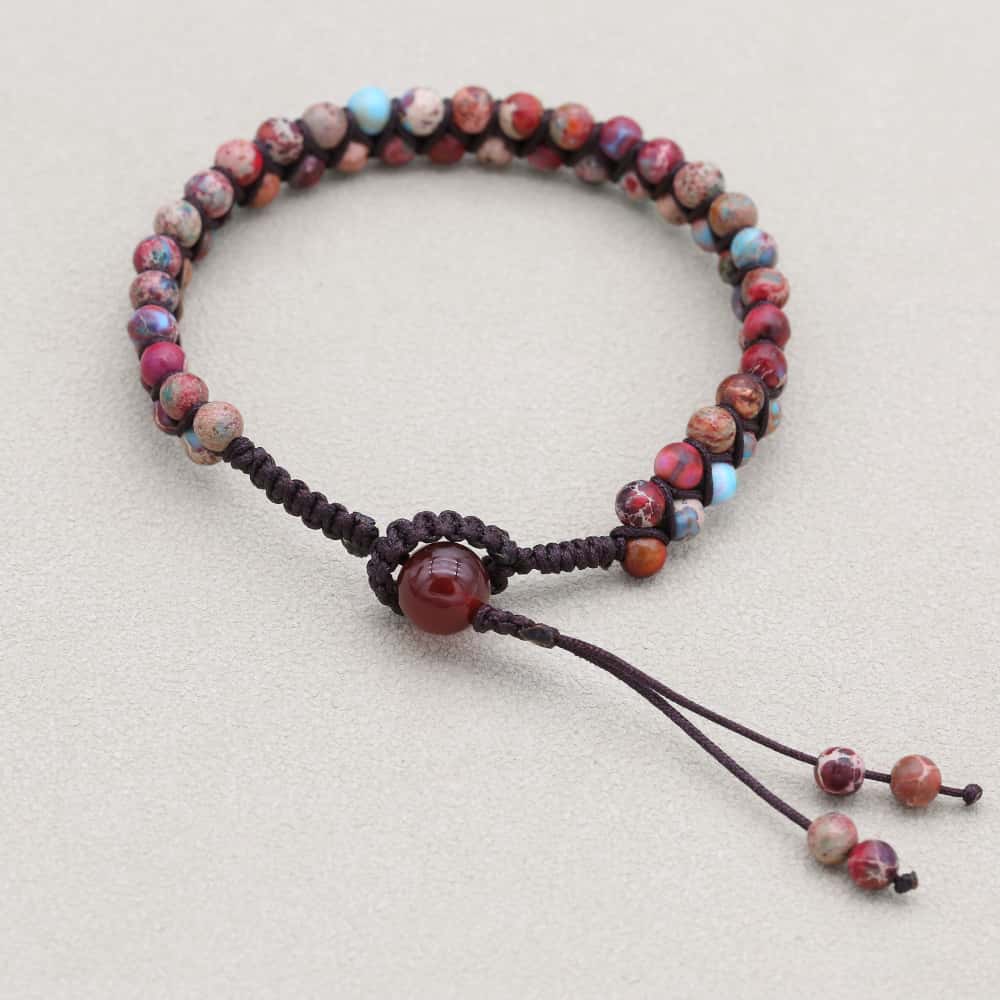Passion & Vitality: Red Emperor Stone Red Agate Woven Boho Bracelet