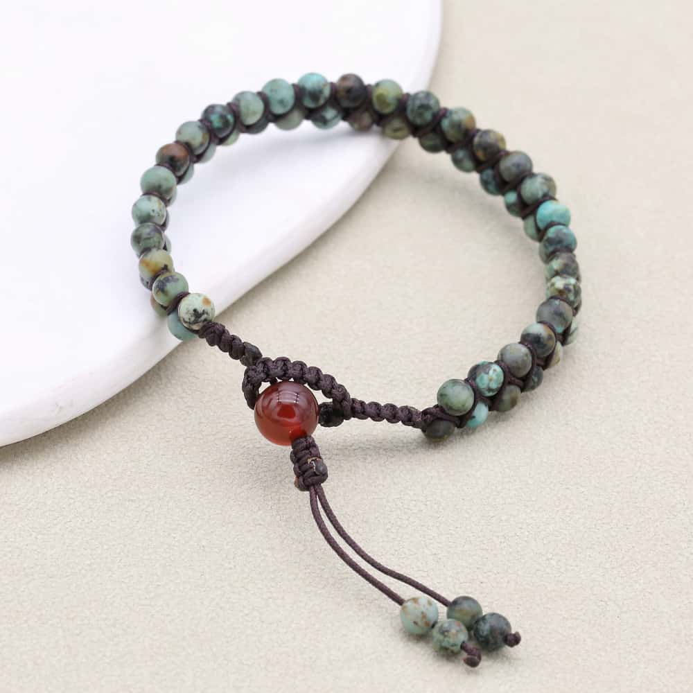 Passion & Vitality: Red Emperor Stone Red Agate Woven Boho Bracelet