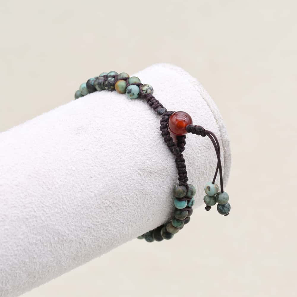 Passion & Vitality: Red Emperor Stone Red Agate Woven Boho Bracelet