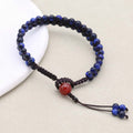 Insight & Protection: Blue Tiger's Eye Red Agate Woven Boho Bracelet
